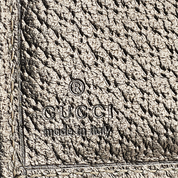 GUCCI Beige/Pewter GG Canvas and Leather D Ring Compact Wallet - Picture 8 of 9